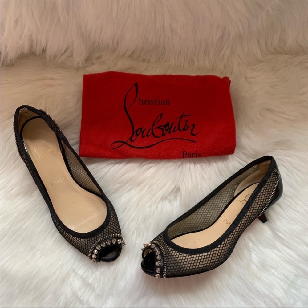 Black kitten heels Shawnita Christian Loubotin